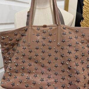 Jimmy Choo Brown Star-Embellished Tote